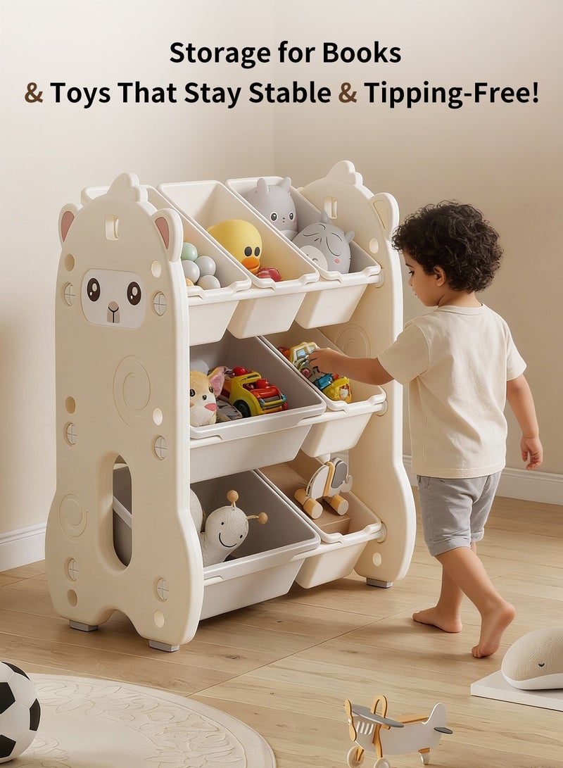 HomKawt Children Toy Storage Organizer with Large Capacity Bins, Toy Storage Rack & Toy Box Organizer, Kids Storage Bins Toy Boxes for Bedroom Playroom Nursery, Multi-Layer Toy Shelf Unit - Image 5